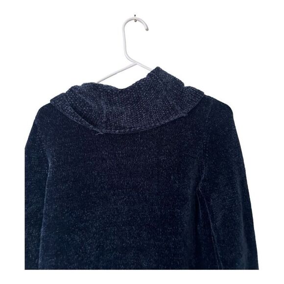 Lands' End Blue Mock Neck Chenille Sweater Size S Chic Comfy cozy soft classic - Picture 4 of 10